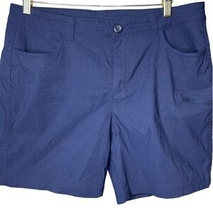 Eddie Bauer Women Navy Blue Cargo Shorts Size 14 Outdoor Hiking‎ Casual